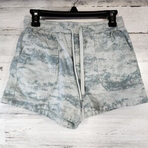 Athleta Farallon Short Women XS Gray Camo Drawstring Waist‎ Organic Cotton Blend